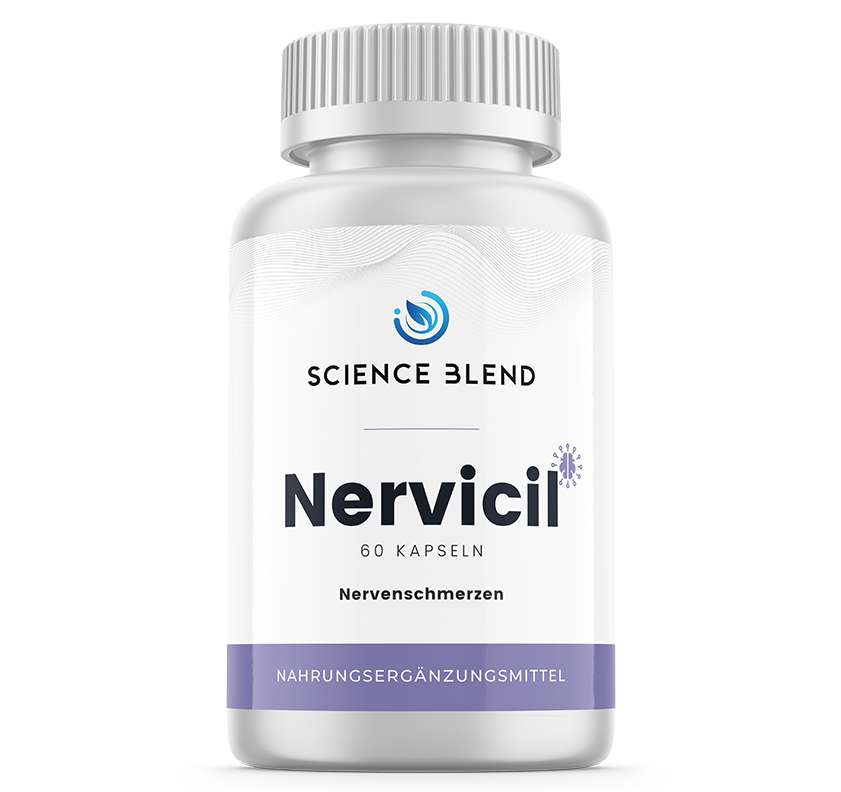 Nervicil Flasche mit 60 Kapseln von Science Blend — Etikett mit Inhaltsstoffen